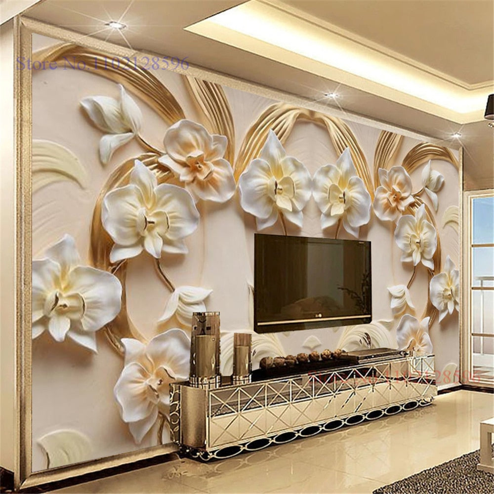 Sedny Wallpaper - Wallpaper 3D Luxury Golden Large Wall Living Room Modern Wall TV Sofa Bedroom Home Decor