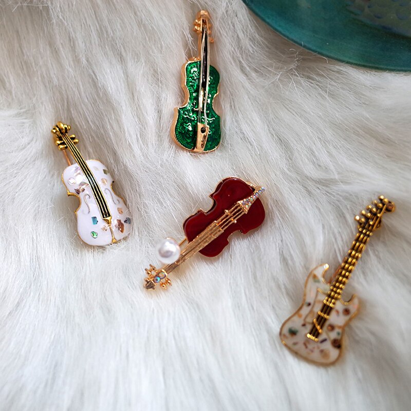 Fashion Musical Instruments Guitar Pins for Women Girl