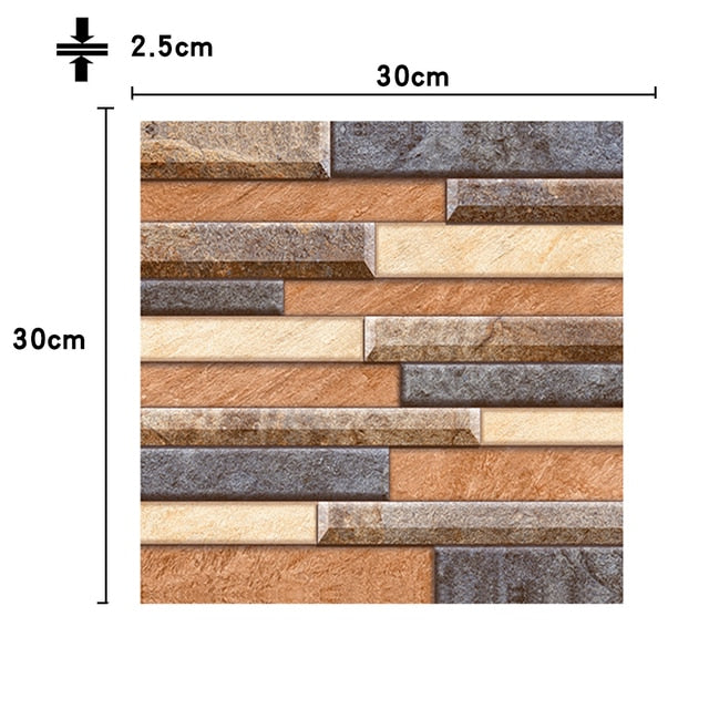 EOEO 12pcs 3D Brick Wall Paper 30x30cm