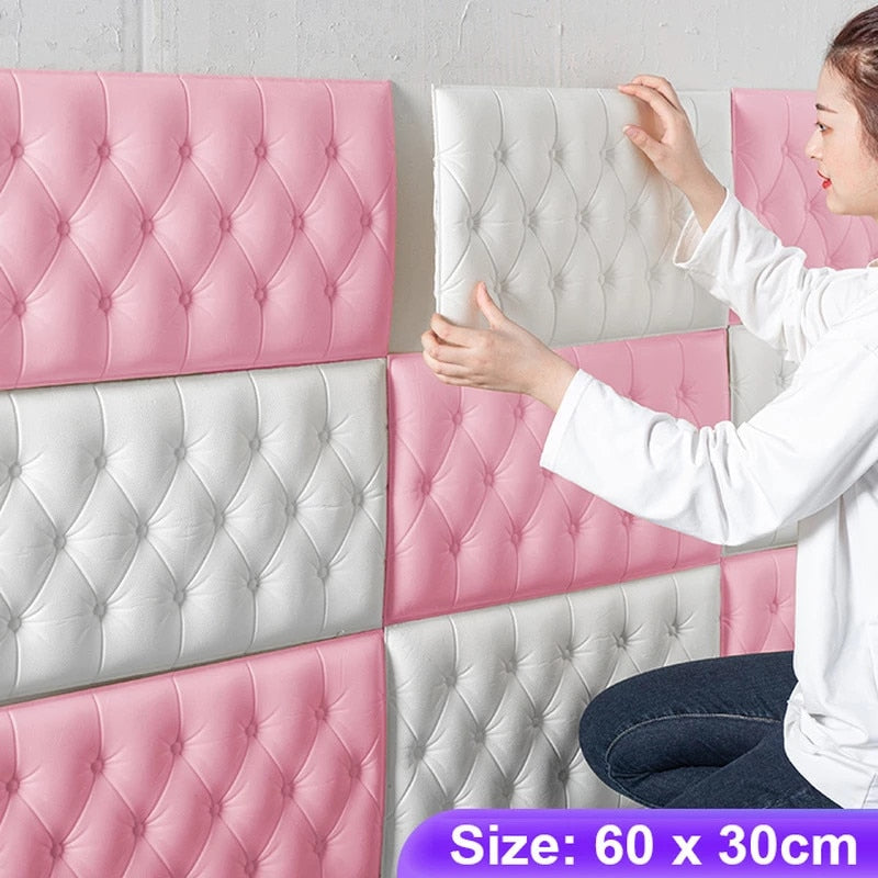 3D Wall Stickers Wallpaper Wall Mat Pad Living Room Soft Foam Cushion