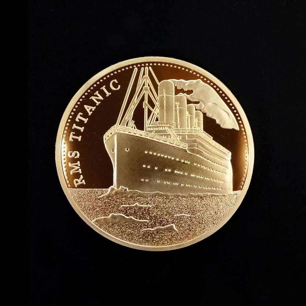 Gold Plated Coin Titanic Ship