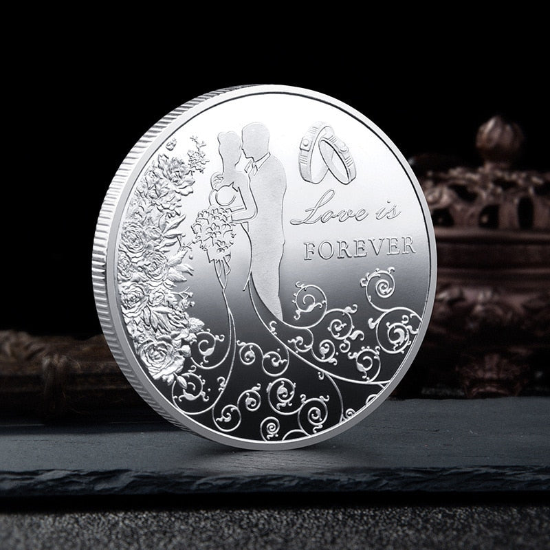 Romantic Lover Colorful Commemorative Gold Coin -Wedding