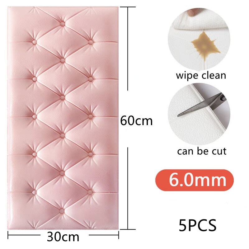 3D Wall Stickers Wallpaper Wall Mat Pad Living Room Soft Foam Cushion