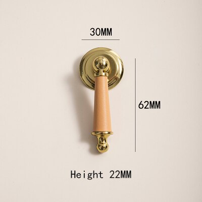 Baya Handle - Leather+Solid Brass Handles Furniture luxury