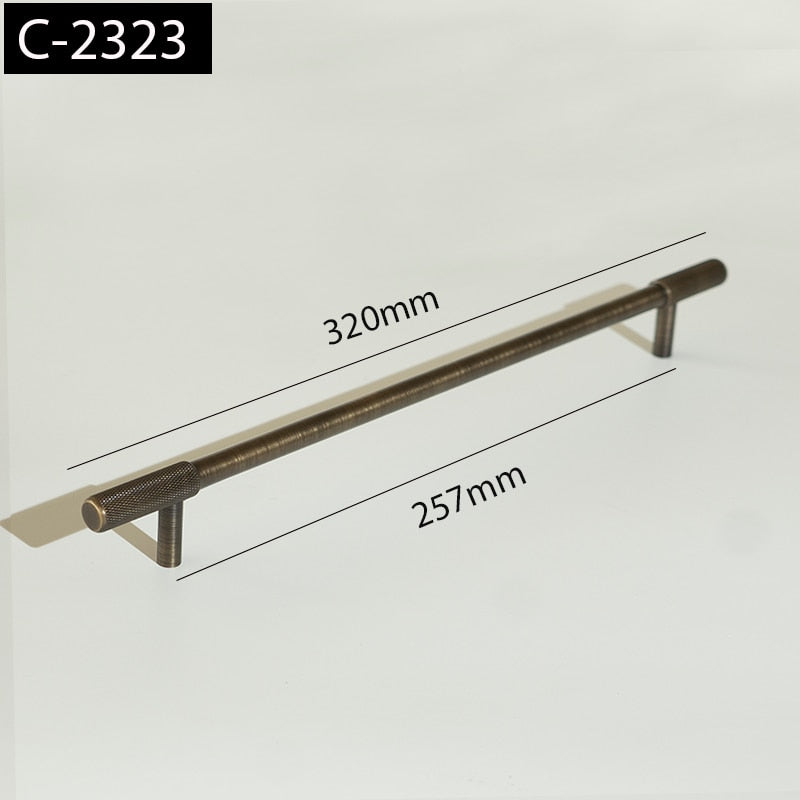 Marena Handle - Satin Brass Knurled luxury