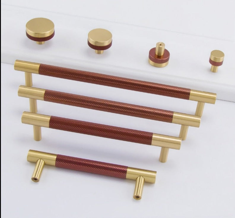 Rama Handle - Knurled brass+ Aluminum Alloy Handles luxury