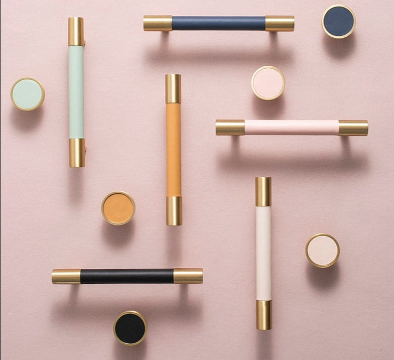 Camilia Handle - Handmade leather+ brass Handles luxury