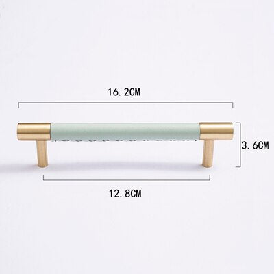 Camilia Handle - Handmade leather+ brass Handles luxury