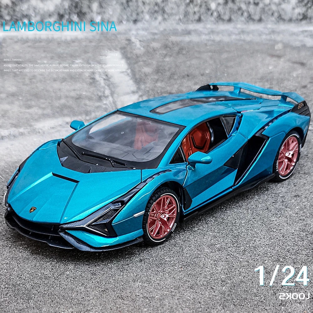 1:24 Simulation Lamborghinis Lightning Sian Alloy Car Model