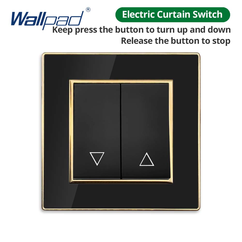 Jamil Wallpad EU- USB Black Acrylic Panel With Gold Border 2 Way Wall Light Switch With LED Motion Sensor
