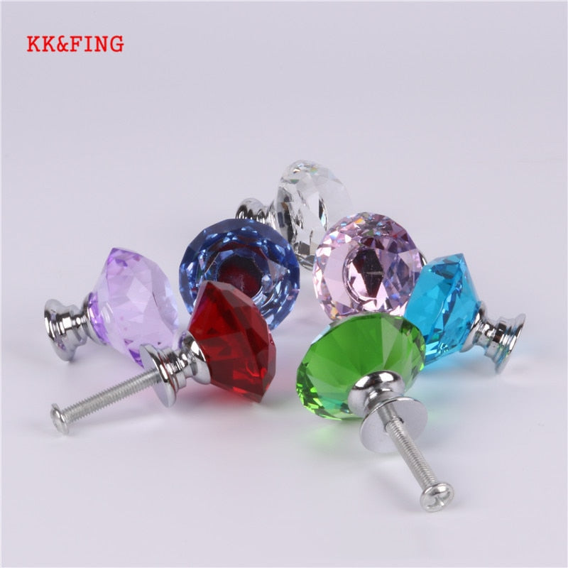 European Colorful Crystal Glass Knobs