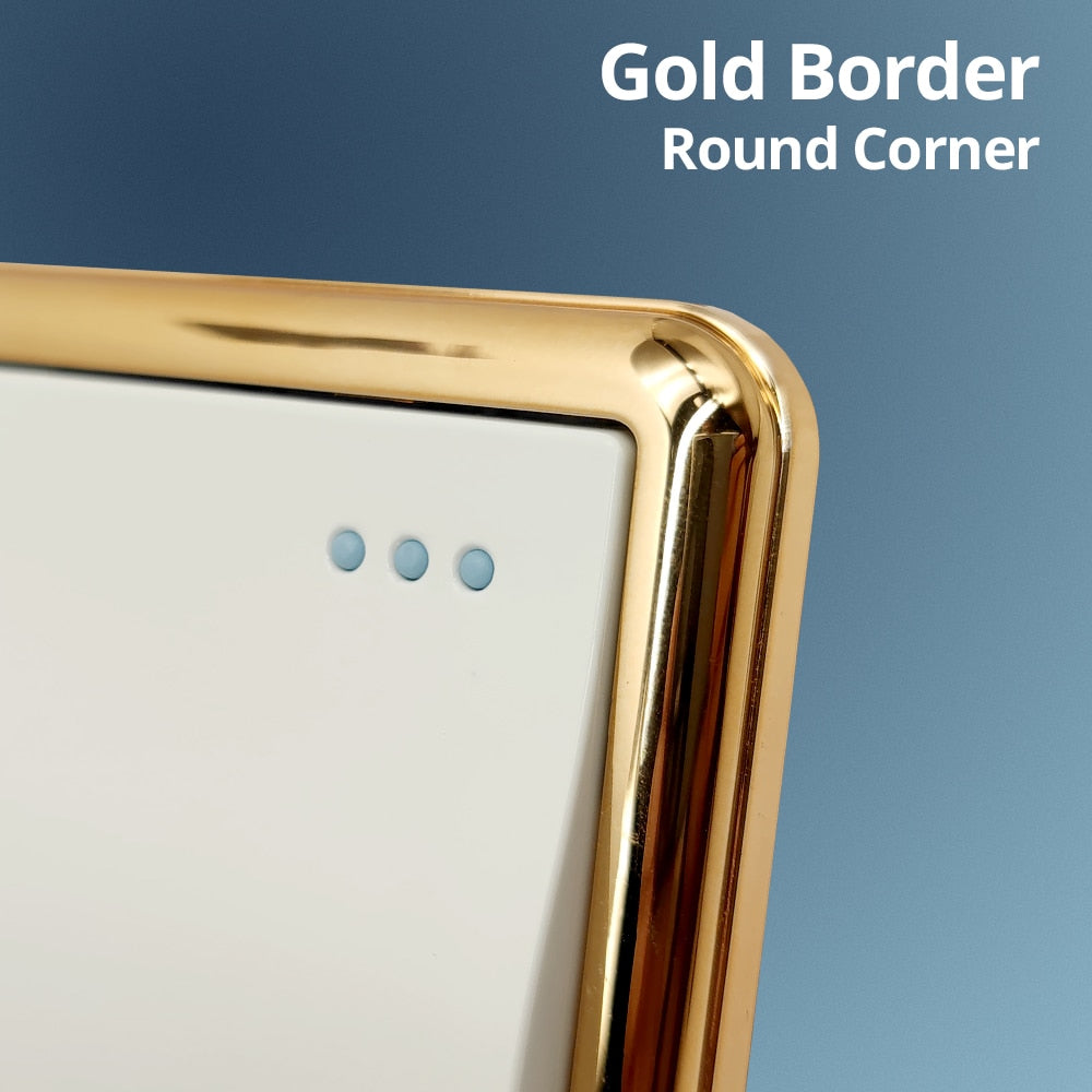 Jamil Wallpad White-Button Gold Border Wall EU UK Electrical Outlets And 1/2/3/4 Gang 1 2 3 Way Light Switches 110 220V