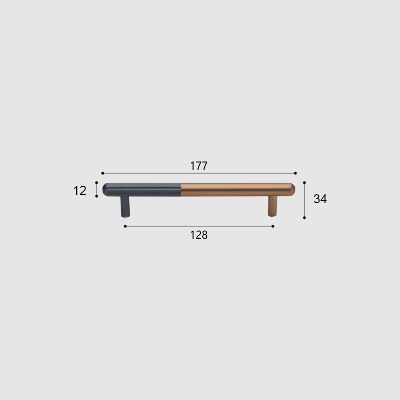 Mara Handle - Aluminum Alloy Brown Handles Luxury