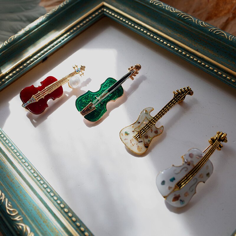 Fashion Musical Instruments Guitar Pins for Women Girl