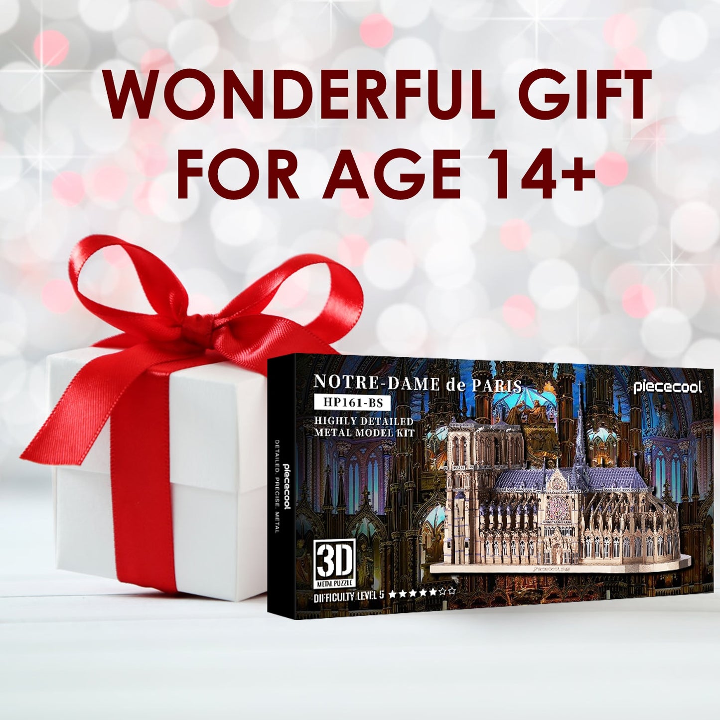 Piececool 3D Metal Puzzles Jigsaw, Notre Dame Cathedral Paris Model Building