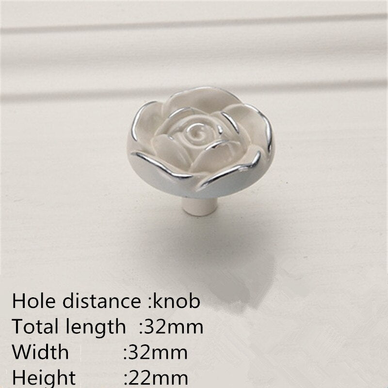 Bluma Handle - European Rose Flower Kitchen Cabinet Handles