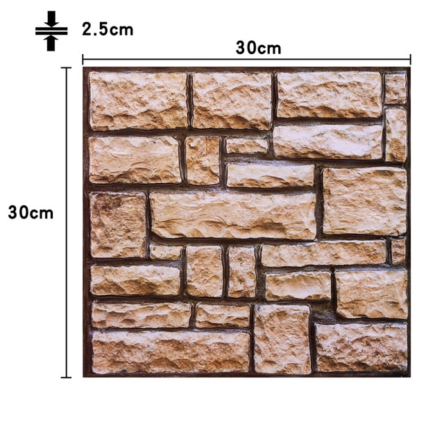 EOEO 12pcs 3D Brick Wall Paper 30x30cm