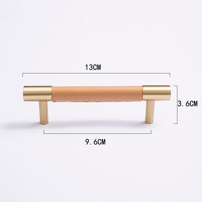Camilia Handle - Handmade leather+ brass Handles luxury