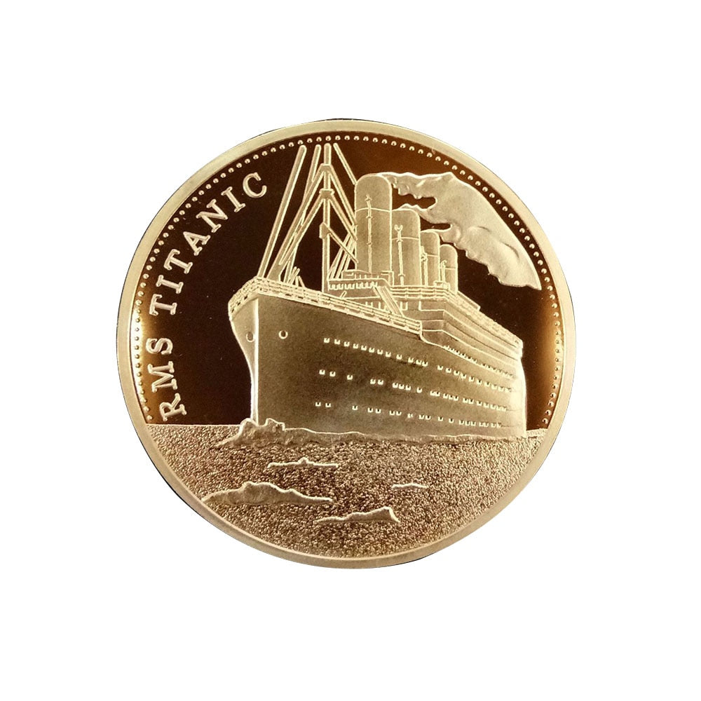 Gold Plated Coin Titanic Ship