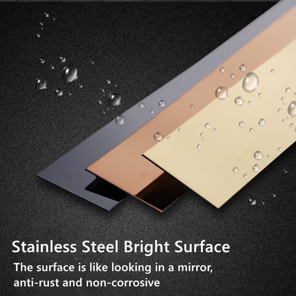 5 Meter Mirror Gold Wall Sticker Stainless Decoration Lines
