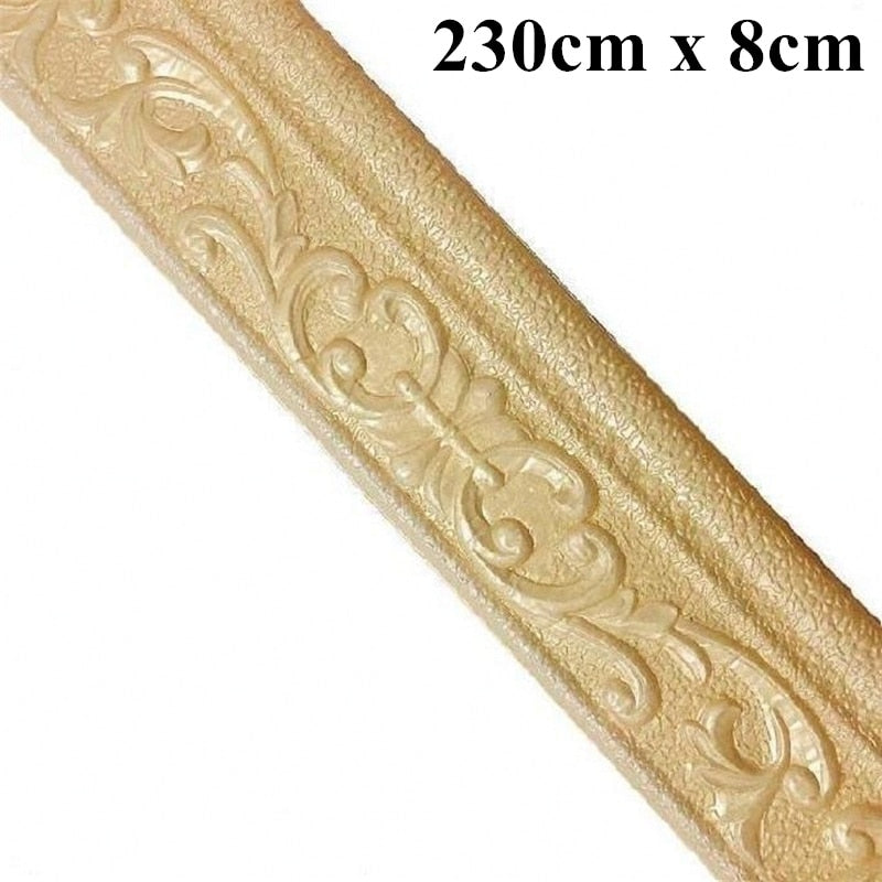 3D Baseboard Wall Stickers Self Adhesive-Waterproof Wallpaper-Border Wall Sticker