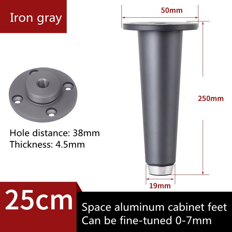 10-25cm Space Aluminum Furniture Legs Furniture Feet Table Sofa
