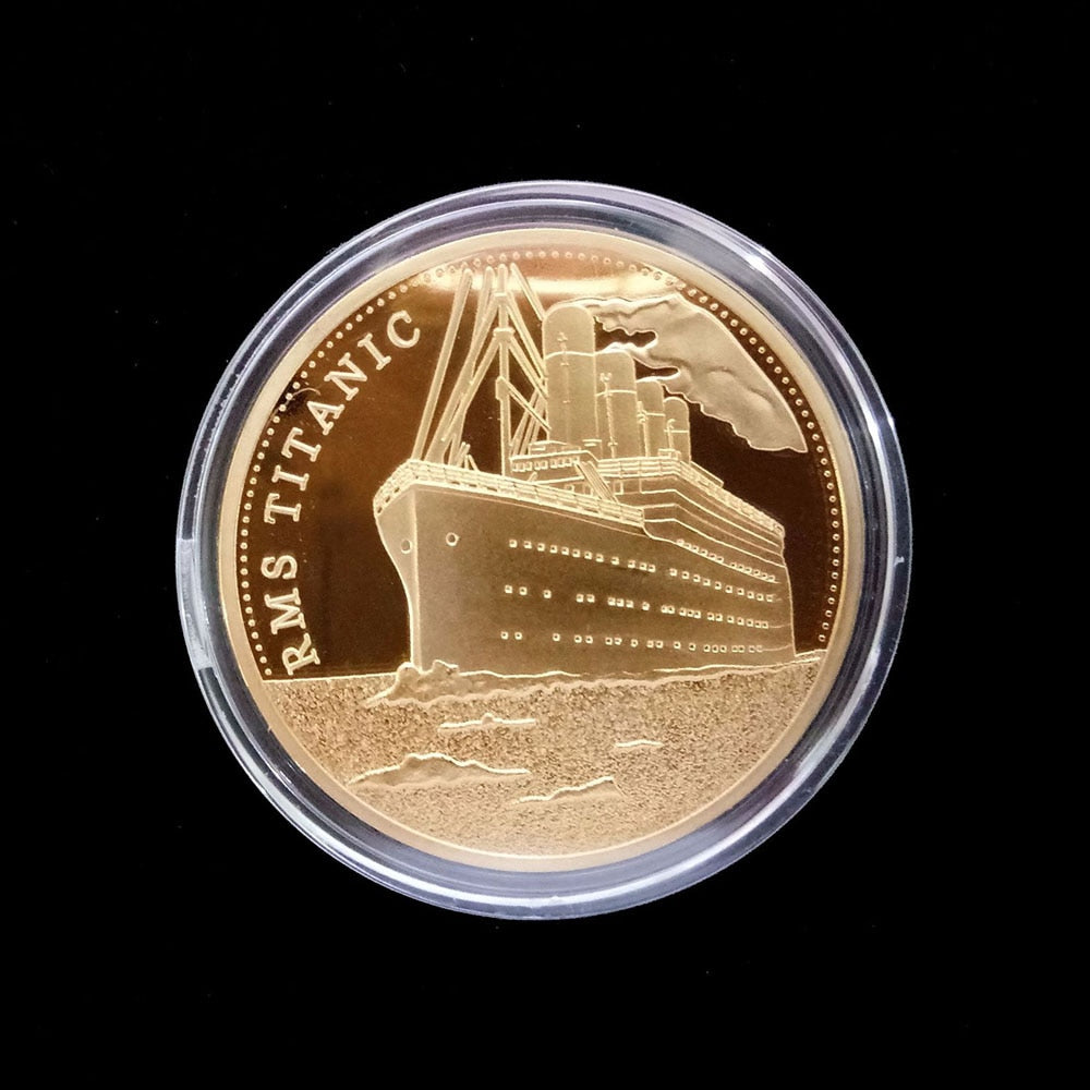 Gold Plated Coin Titanic Ship