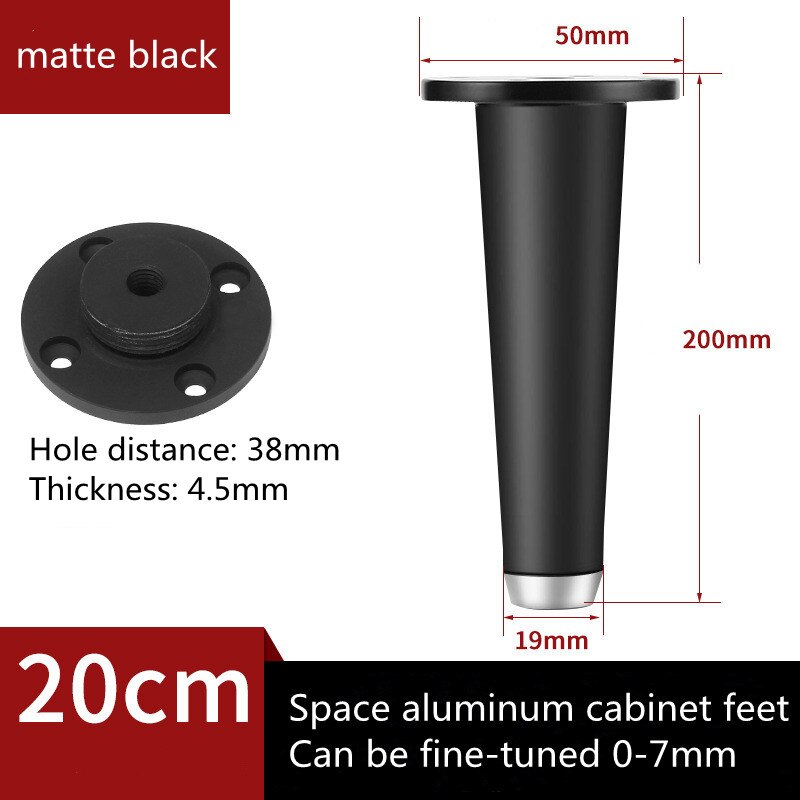 10-25cm Space Aluminum Furniture Legs Furniture Feet Table Sofa