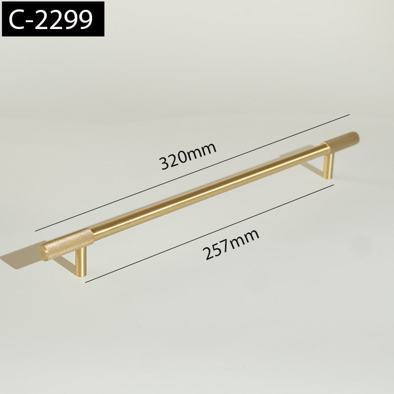 Marena Handle - Satin Brass Knurled luxury