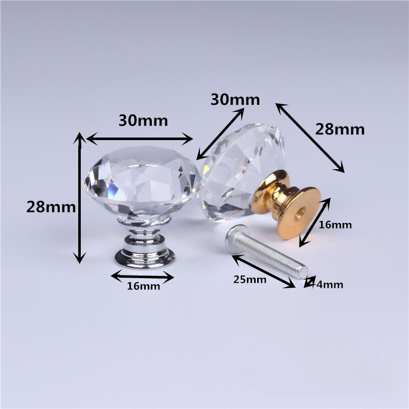 European Colorful Crystal Glass Knobs