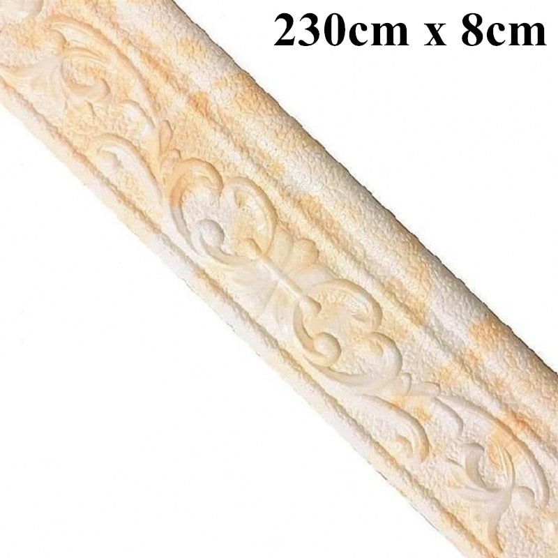 3D Baseboard Wall Stickers Self Adhesive-Waterproof Wallpaper-Border Wall Sticker
