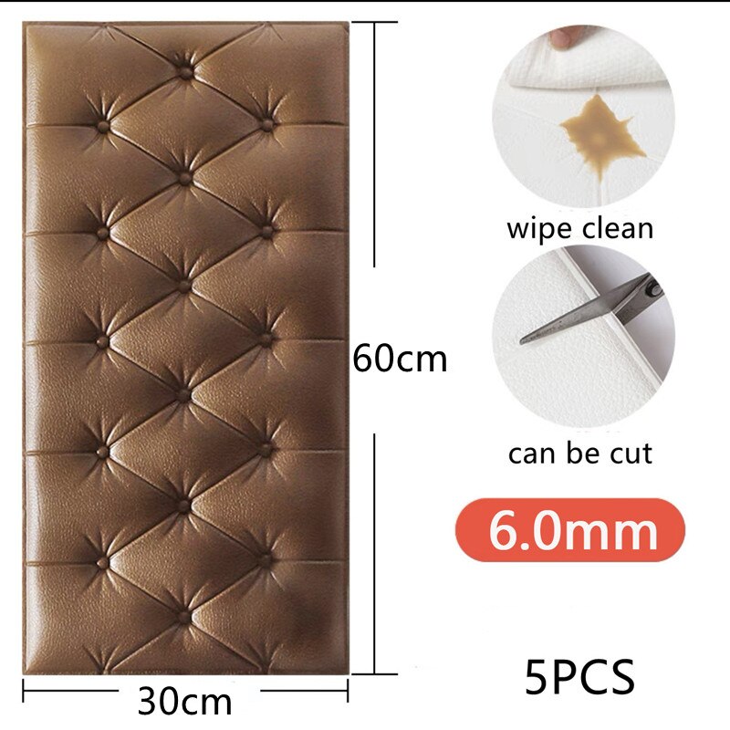 3D Wall Stickers Wallpaper Wall Mat Pad Living Room Soft Foam Cushion