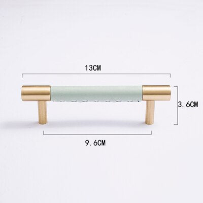 Camilia Handle - Handmade leather+ brass Handles luxury