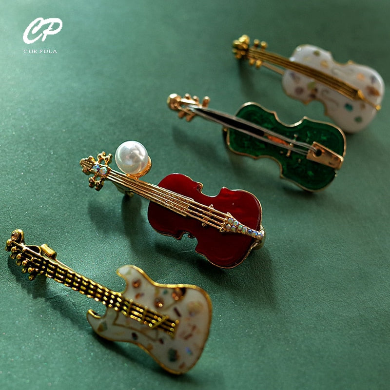 Fashion Musical Instruments Guitar Pins for Women Girl