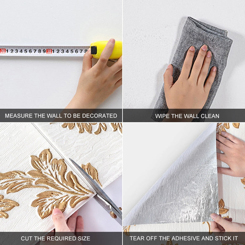 10Pcs 3D Wall Stickers Self Adhesive 70x70cm