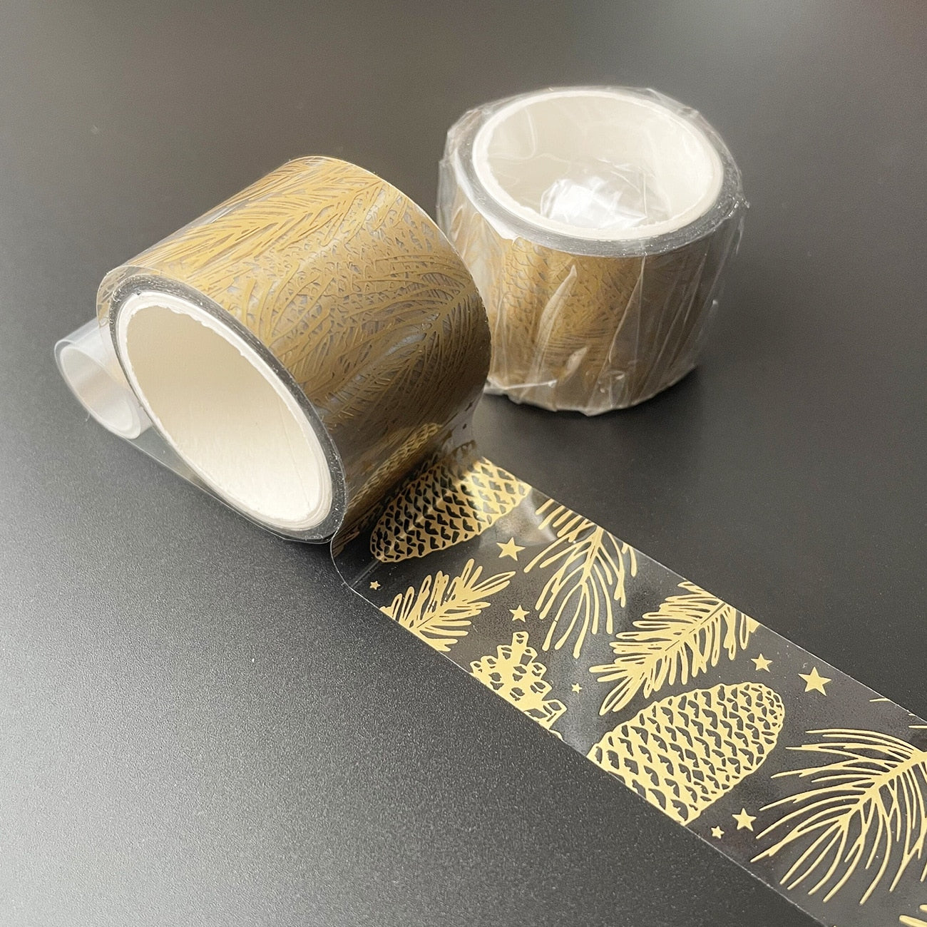 Butterfly feather leaves Sticker-golden transparent-