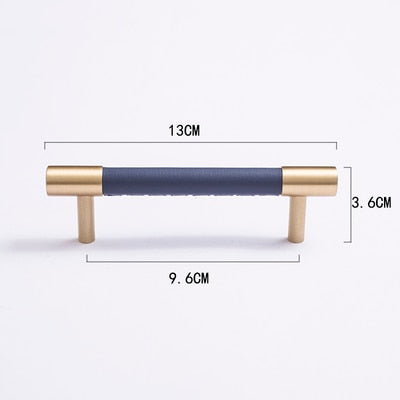 Camilia Handle - Handmade leather+ brass Handles luxury