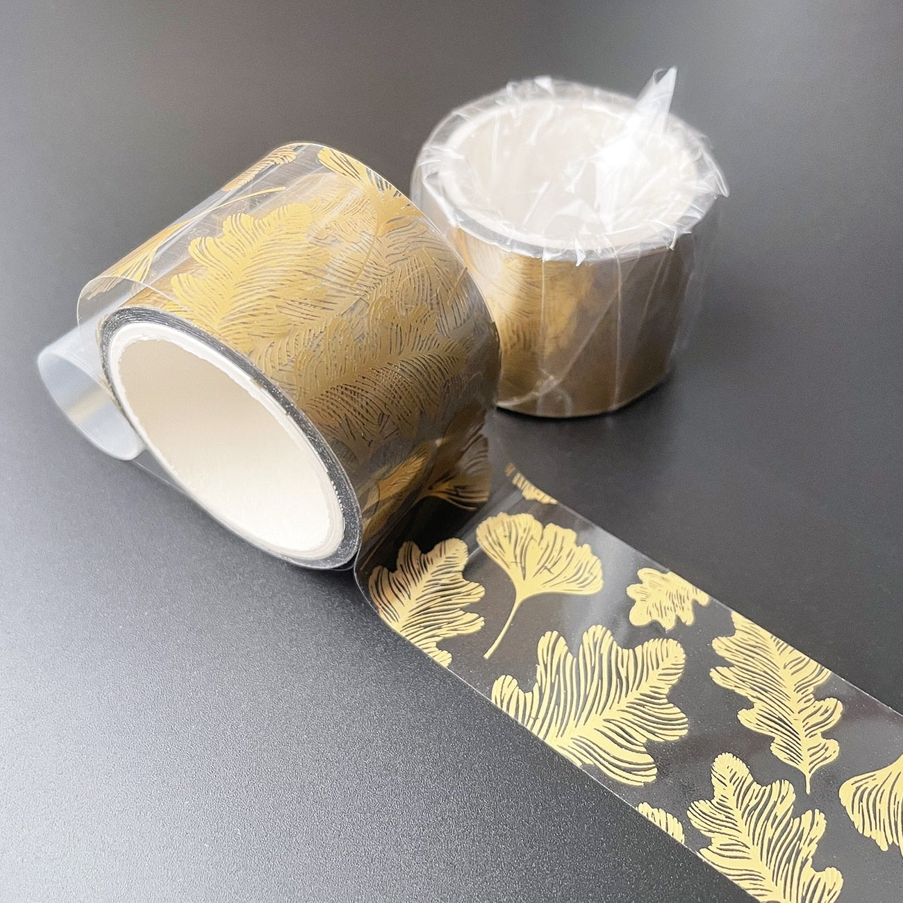 Butterfly feather leaves Sticker-golden transparent-