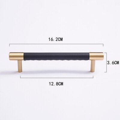 Camilia Handle - Handmade leather+ brass Handles luxury