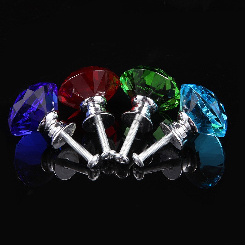 European Colorful Crystal Glass Knobs