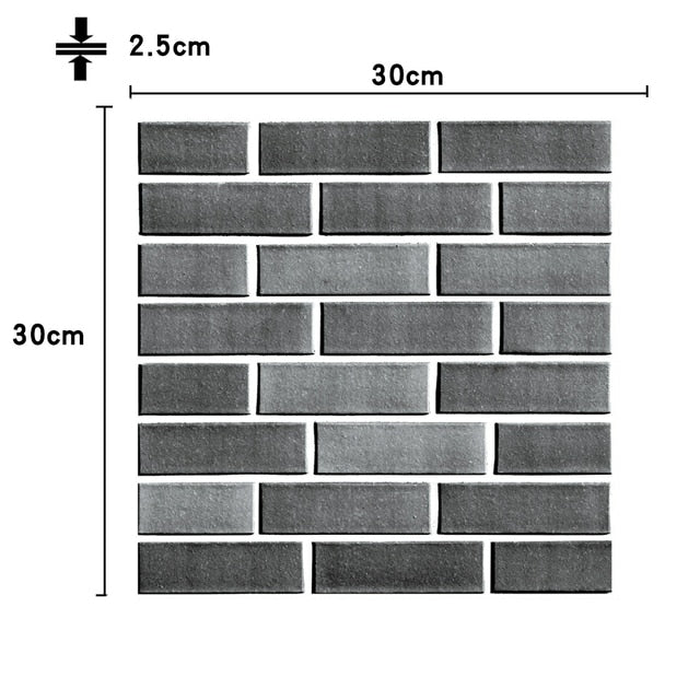 EOEO 12pcs 3D Brick Wall Paper 30x30cm