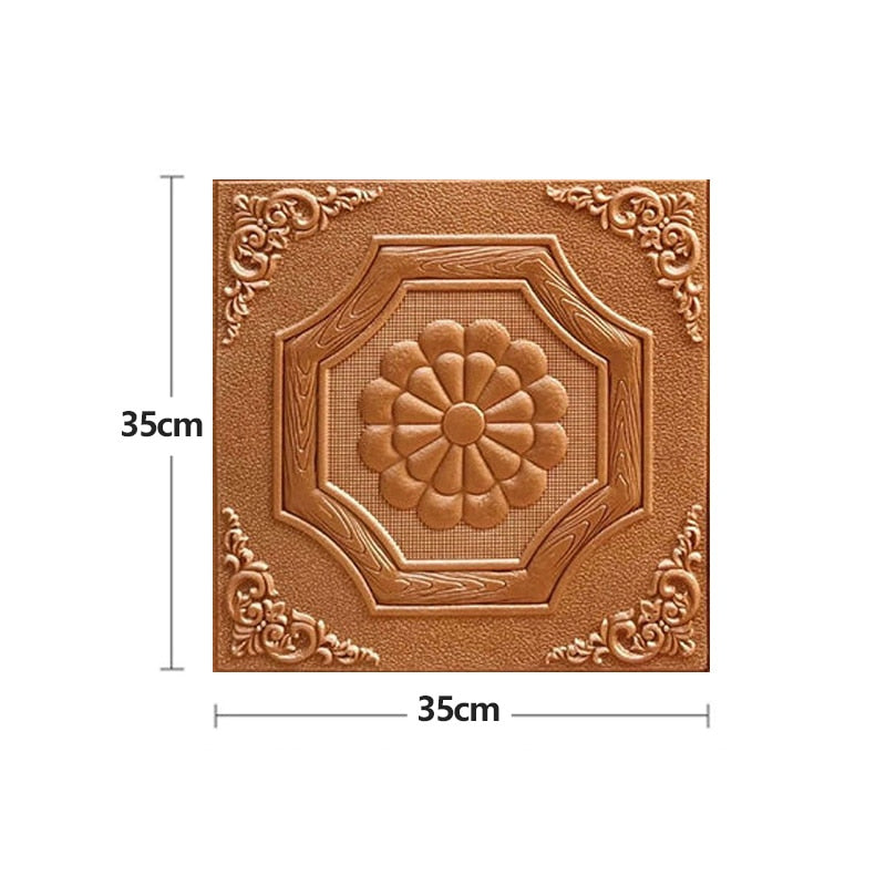 20Pcs Pattern Sticker Wall Panel 3D Foam Wallpaper Bedroom Living Room Decor