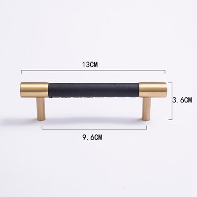 Camilia Handle - Handmade leather+ brass Handles luxury