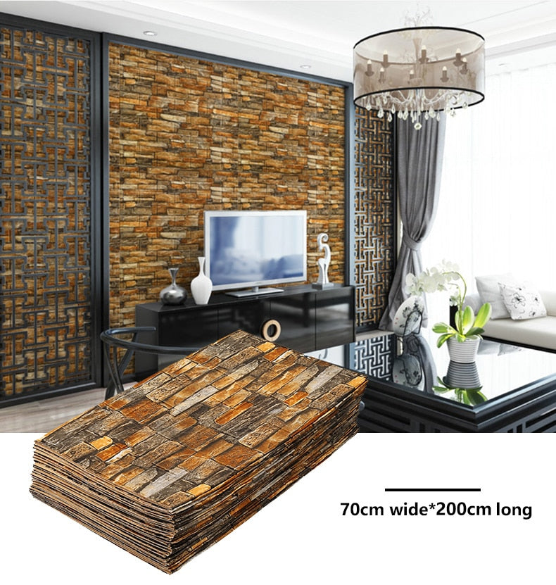 AOAO Walls 2m Long 3D Brick Wall Decor