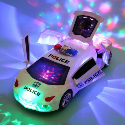 Electric dancing deformation rotating universal police car