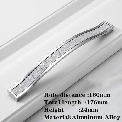Siva Handle - 1 Pcs Sand Silver Crystal Glass Aluminum Handle