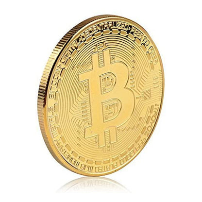 Gold Plated Bitcoin crypto Coin