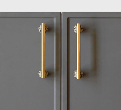 Sofia Handle - Natural marble + Brass Handles Luxury