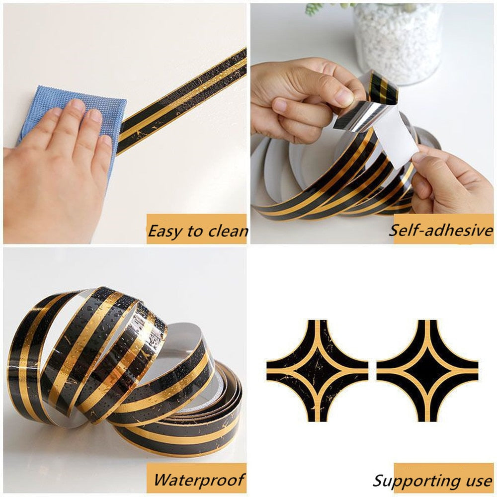 50M Gold Floor Stickerse Water Proof Self Adhesive Decoration