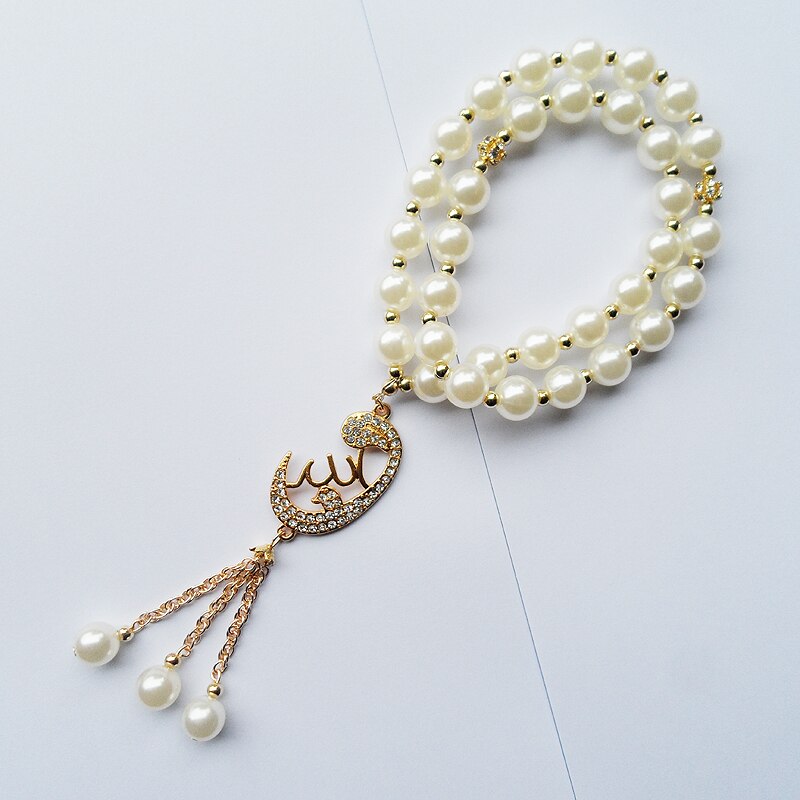 (33PCS) 2-Layer pearl beads Muslim religious pendant friendship bracelet